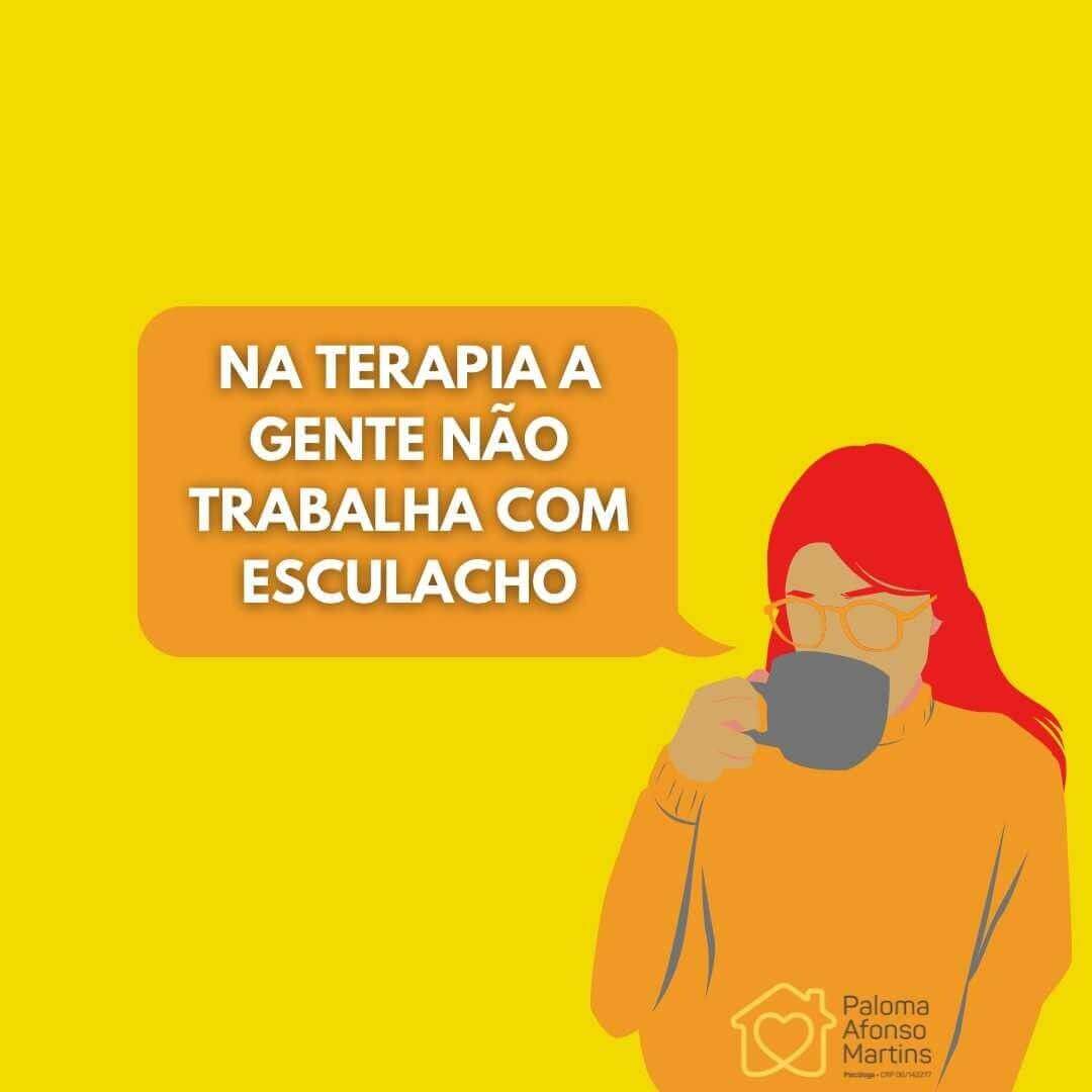 Post do Instagram sobre 'A terapia não trabalha com esculacho'
